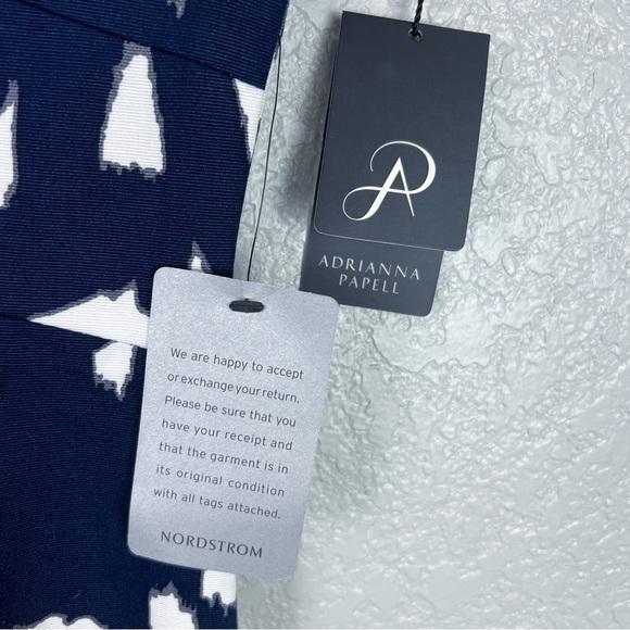 Adrianna Papell NWT Sweetheart Faille Sheath Dress, Navy Blue Floral Print 6 - Picture 9 of 11